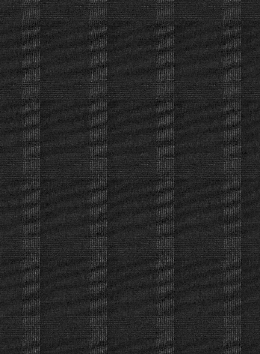 Napolean Artistic Black Check Wool Suit