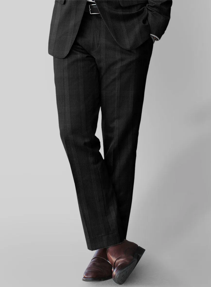 Napolean Artistic Black Check Wool Suit