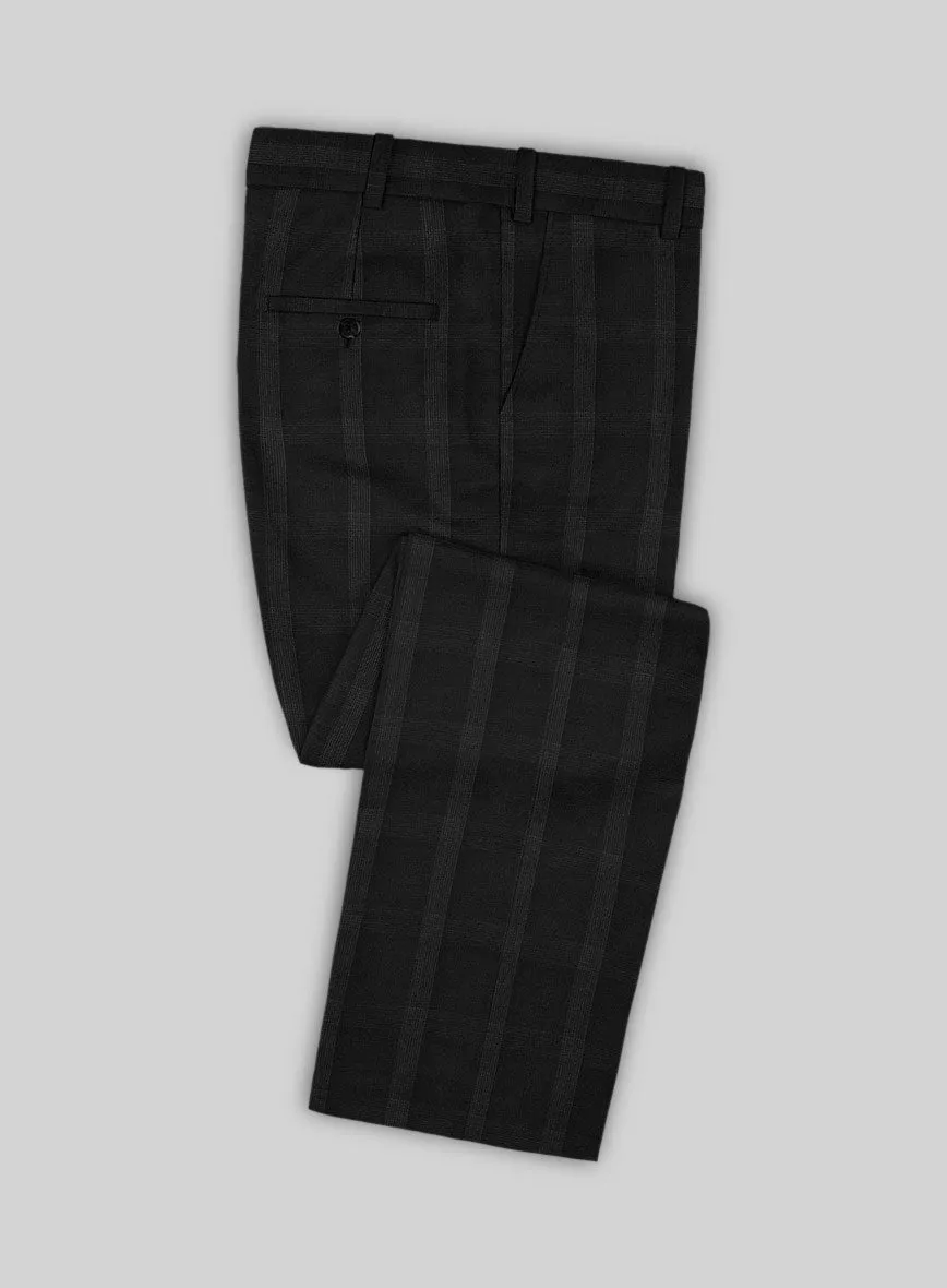 Napolean Artistic Black Check Wool Suit