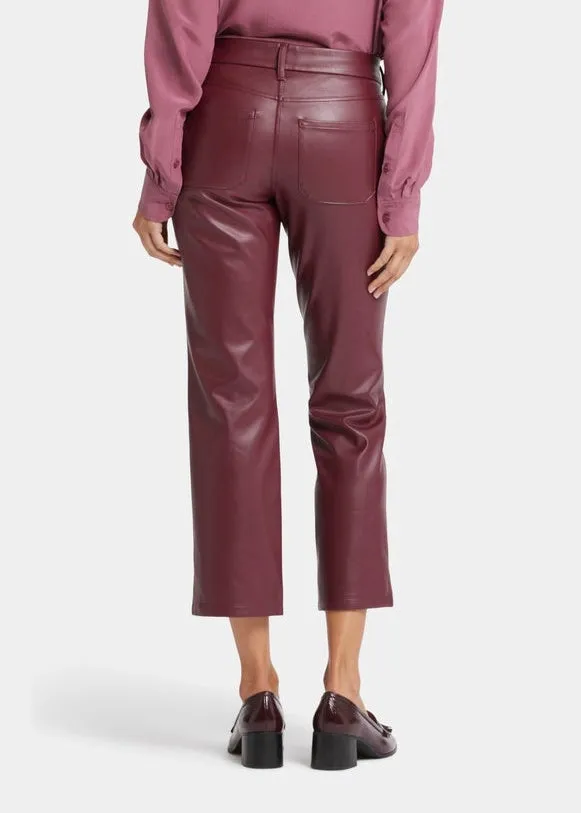 NYDJ - Faux leather Straight Leg Ankle Pants - Tavern