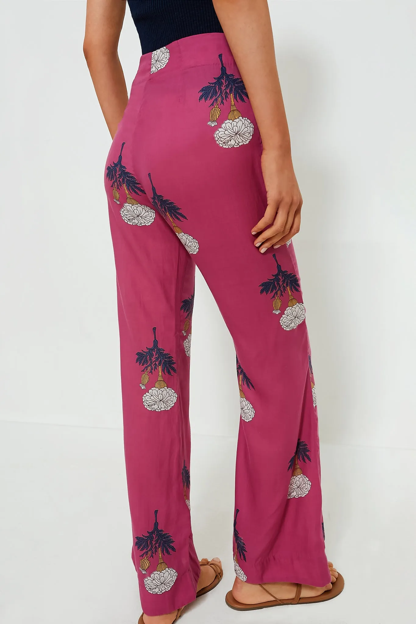 Orange Hibiscus Rose Charlie Pants