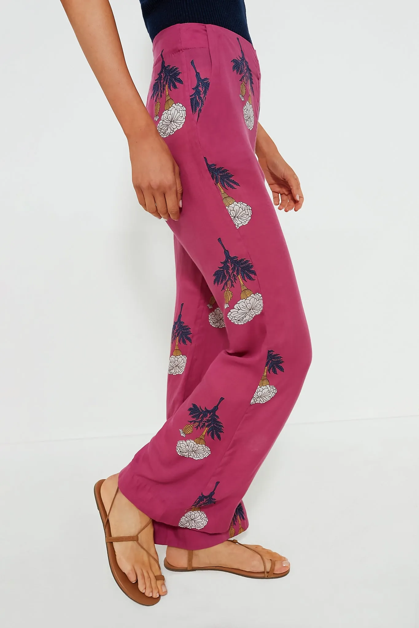 Orange Hibiscus Rose Charlie Pants