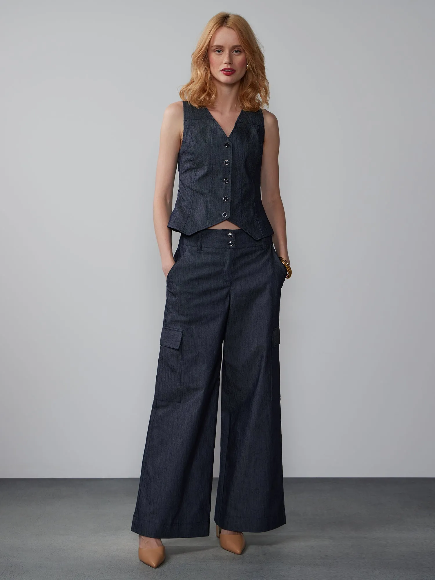 Paige Denim Wide Leg Cargo Pant