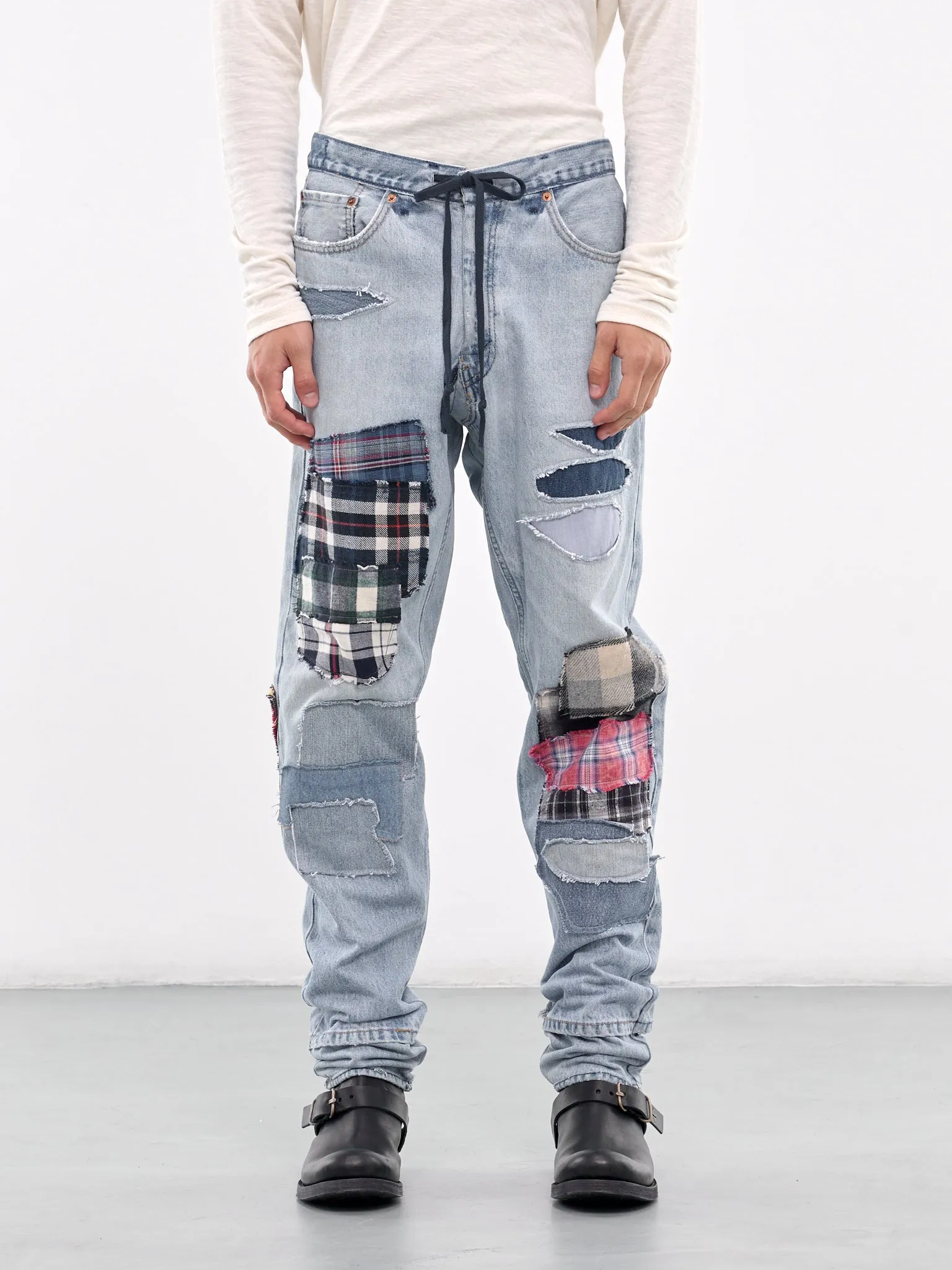 Patchwork Denim Jeans (JM206-DENIM-BLUE)