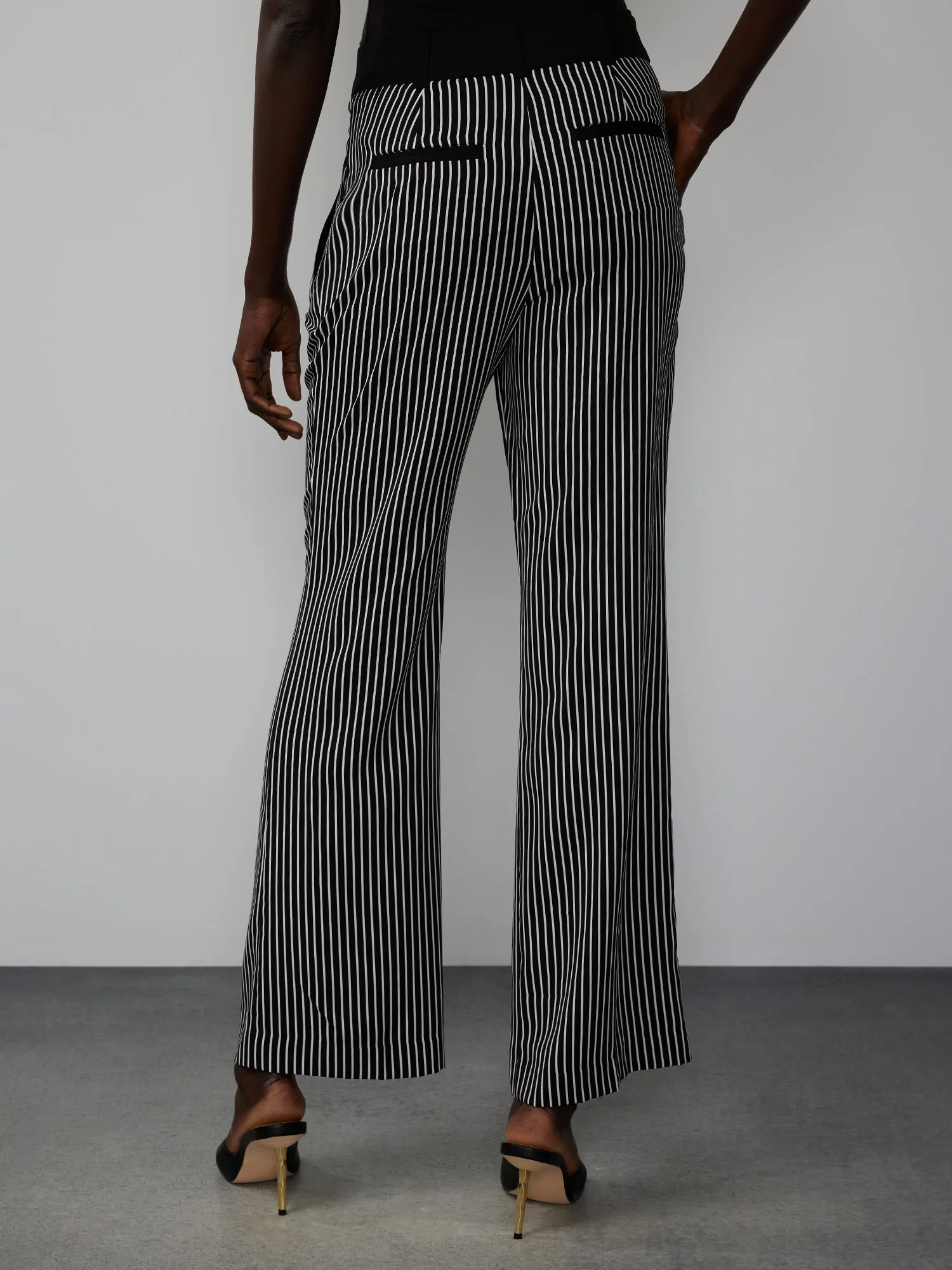 Petite Yarn-Dyed Striped Wide Leg Pant