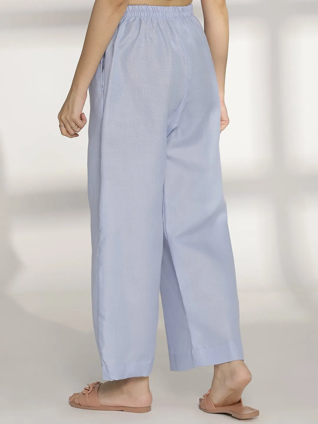 PowderBlue CottonSlub Palazzo