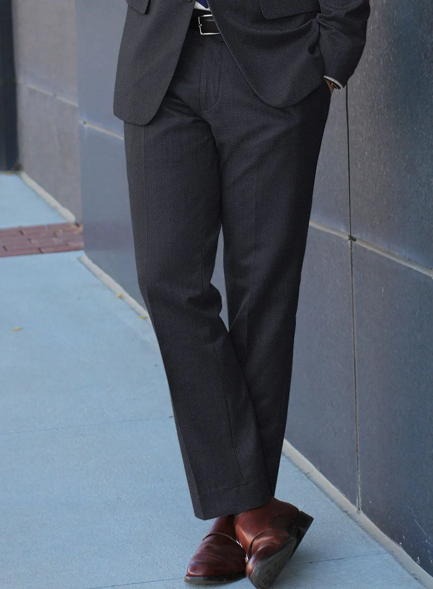 Scabal Heco Honeycomb Blue Wool Pants