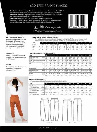 Sew House Seven Free Range Slacks pattern