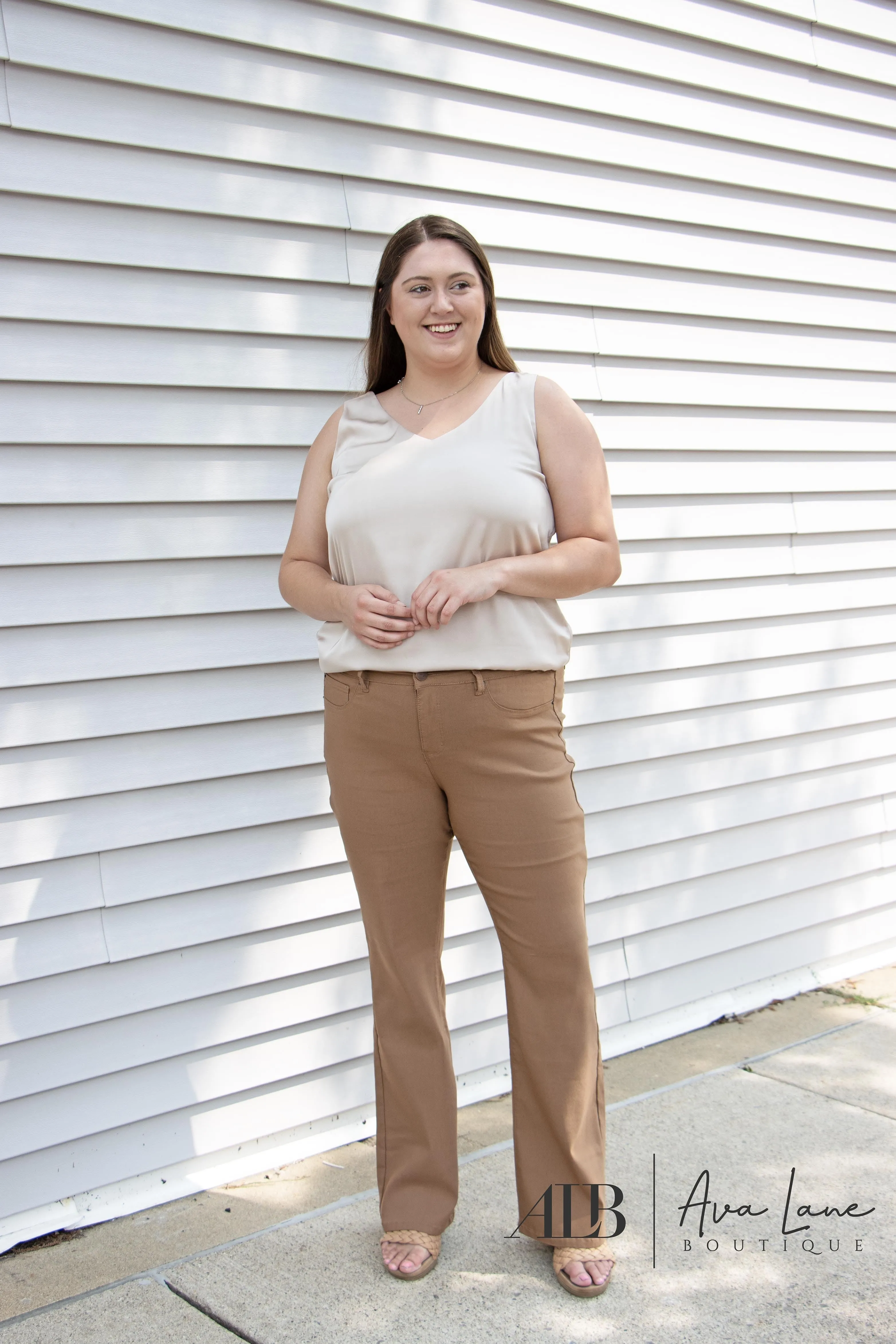 She Is Fearless Mid-Rise Hyper-Stretch Tummy Control Bootcut Pants