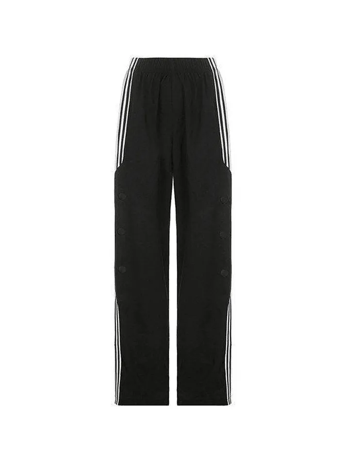 Side Stripe Casual Baggy Pants