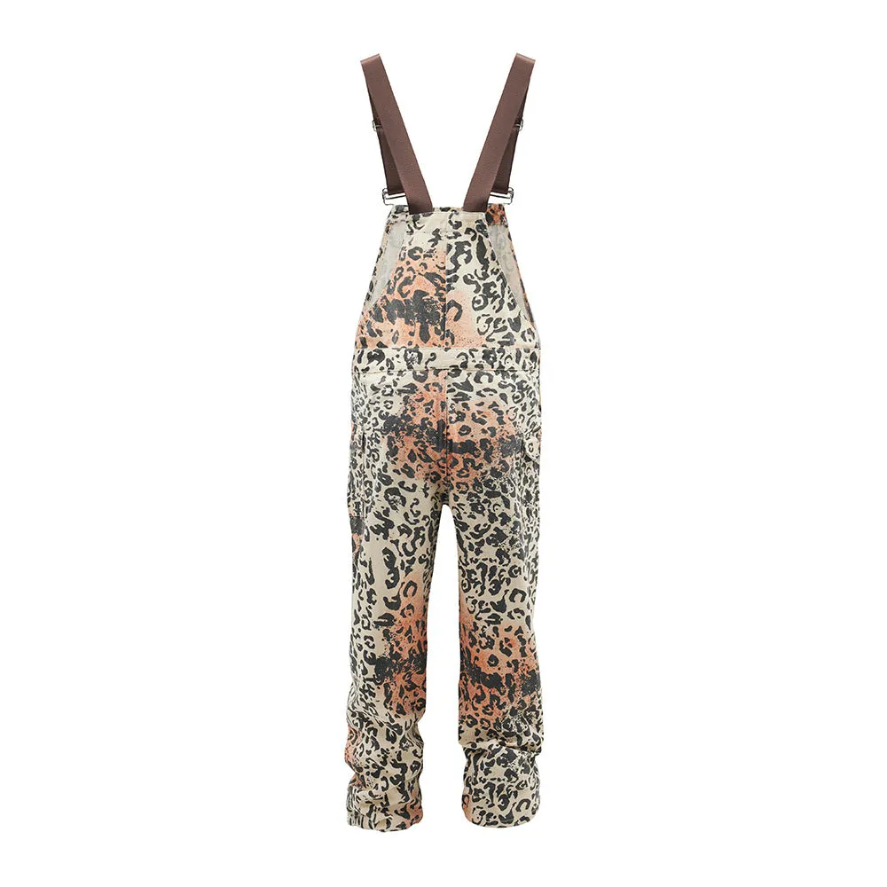 Spray Paint Dirty Loose Straight Trousers Cargo Overalls