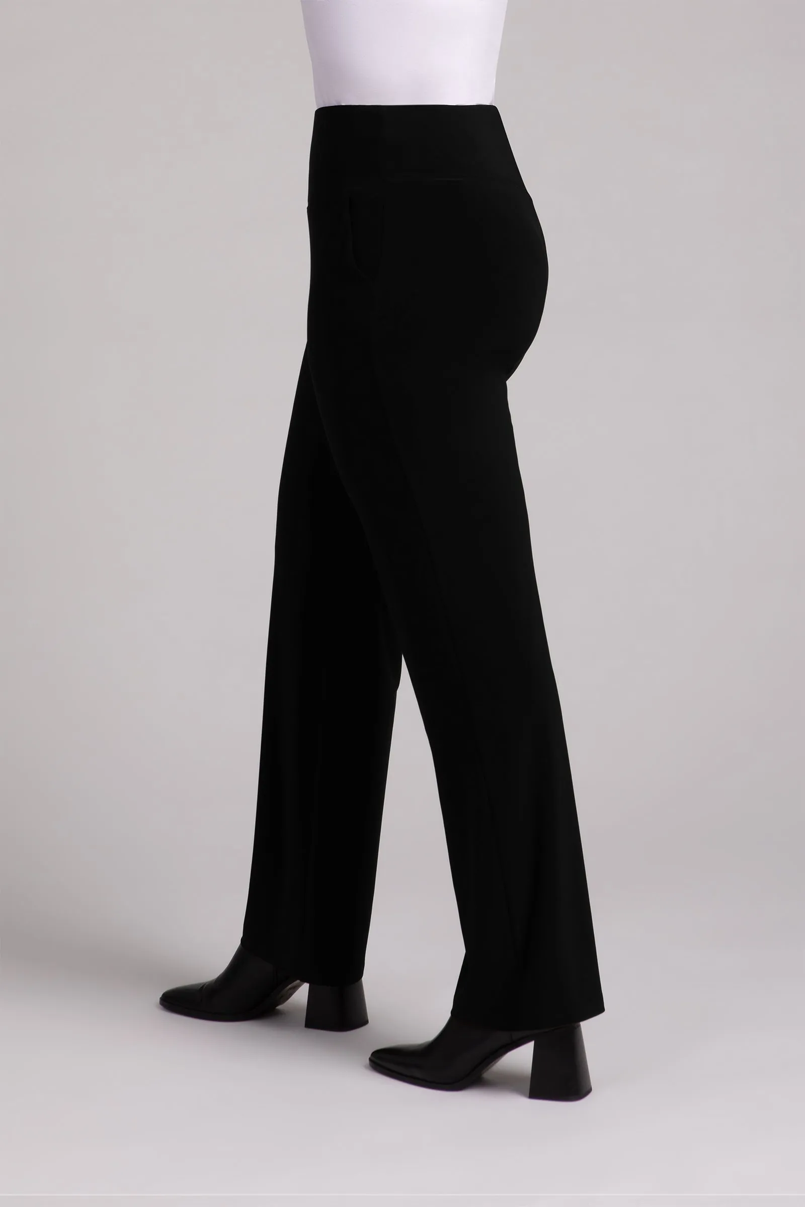 Straight Leg Pant with Yoke | Black