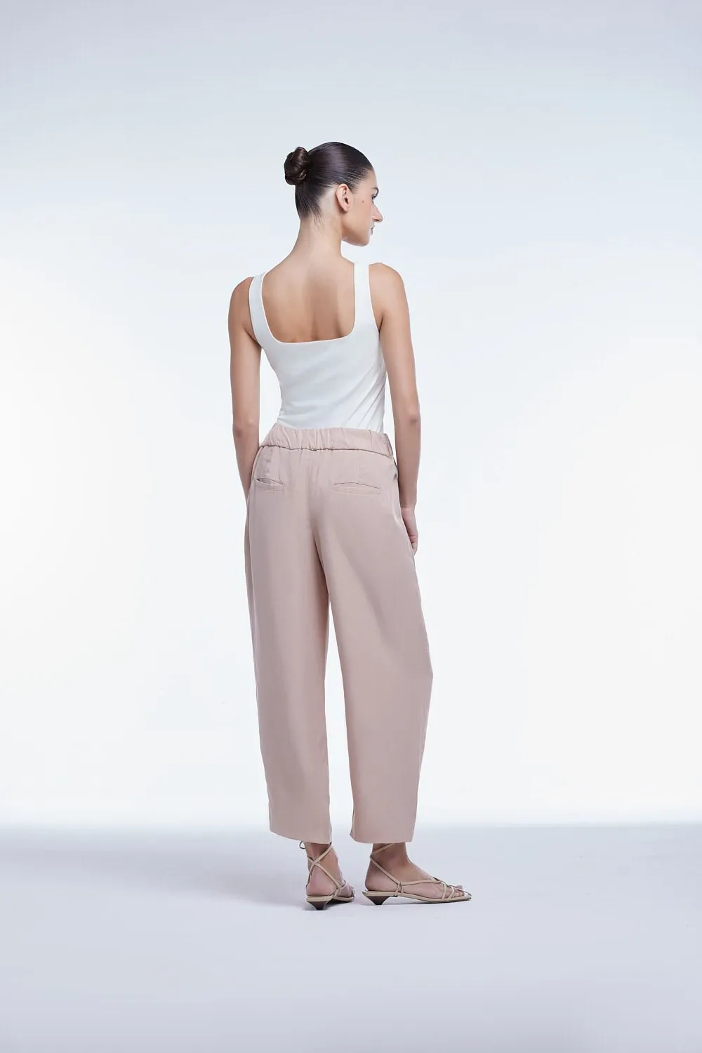 Tencel Mid-Rise Tapered Pants