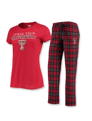 Texas Tech "Lodge" Women's Pajama Short Sleeve Pants Set