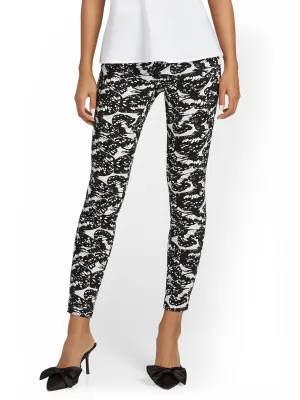 Whitney High-Waisted Pull-On Slim-Leg Pant - Butterfly-Print