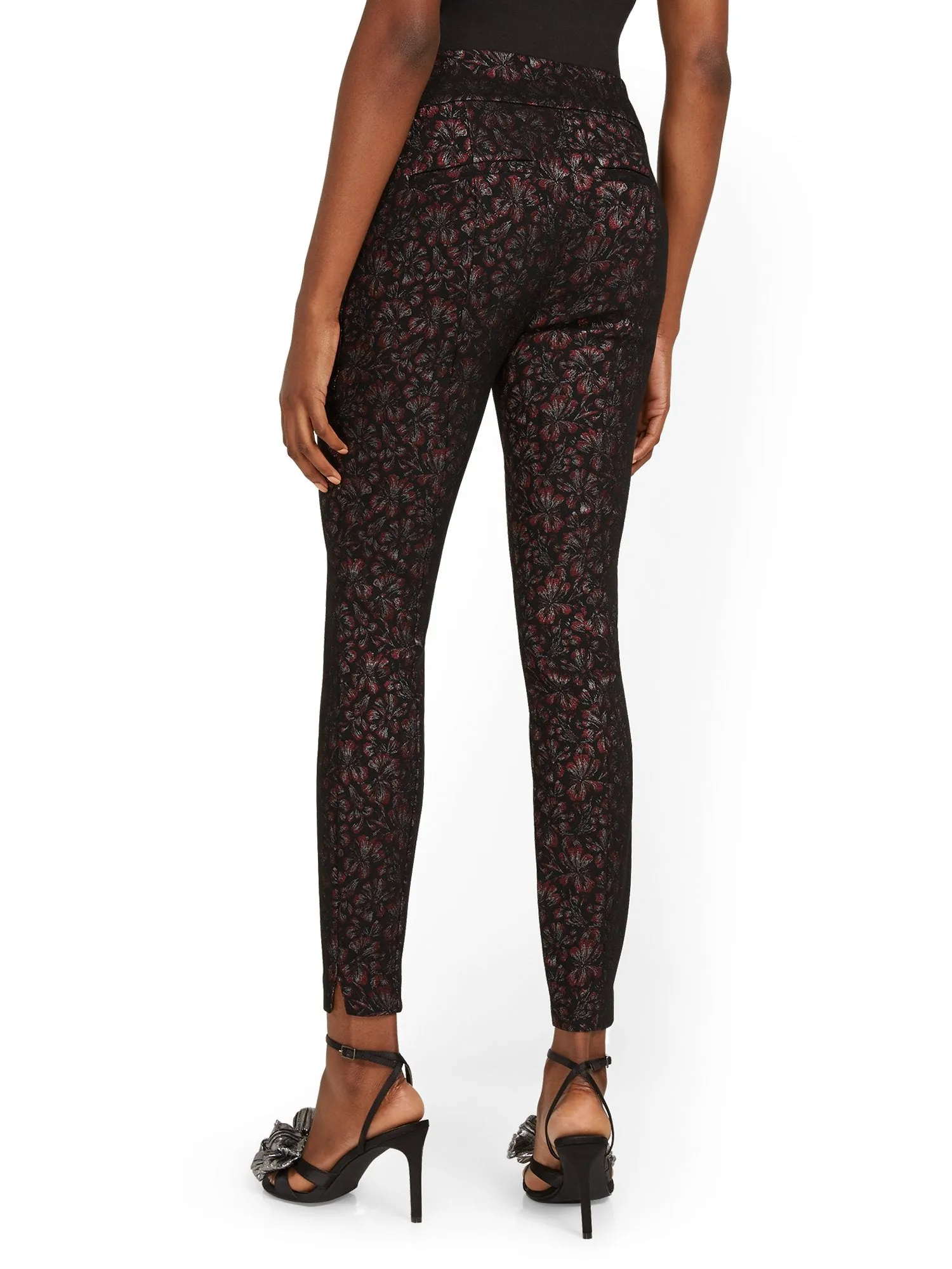 Whitney High-Waisted Pull-On Slim-Leg Pant - Floral-Print