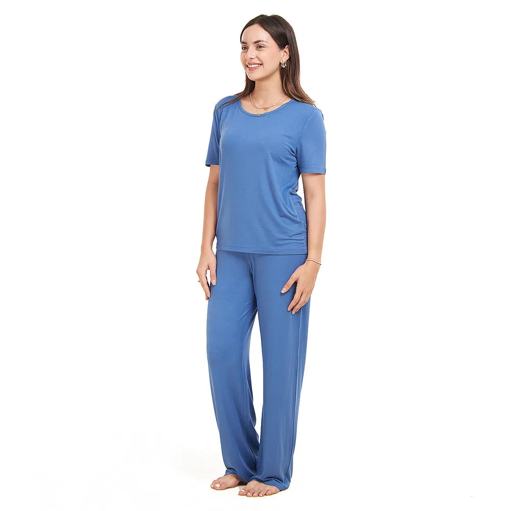 Women summer pajama set Petroleum shirt   Pants