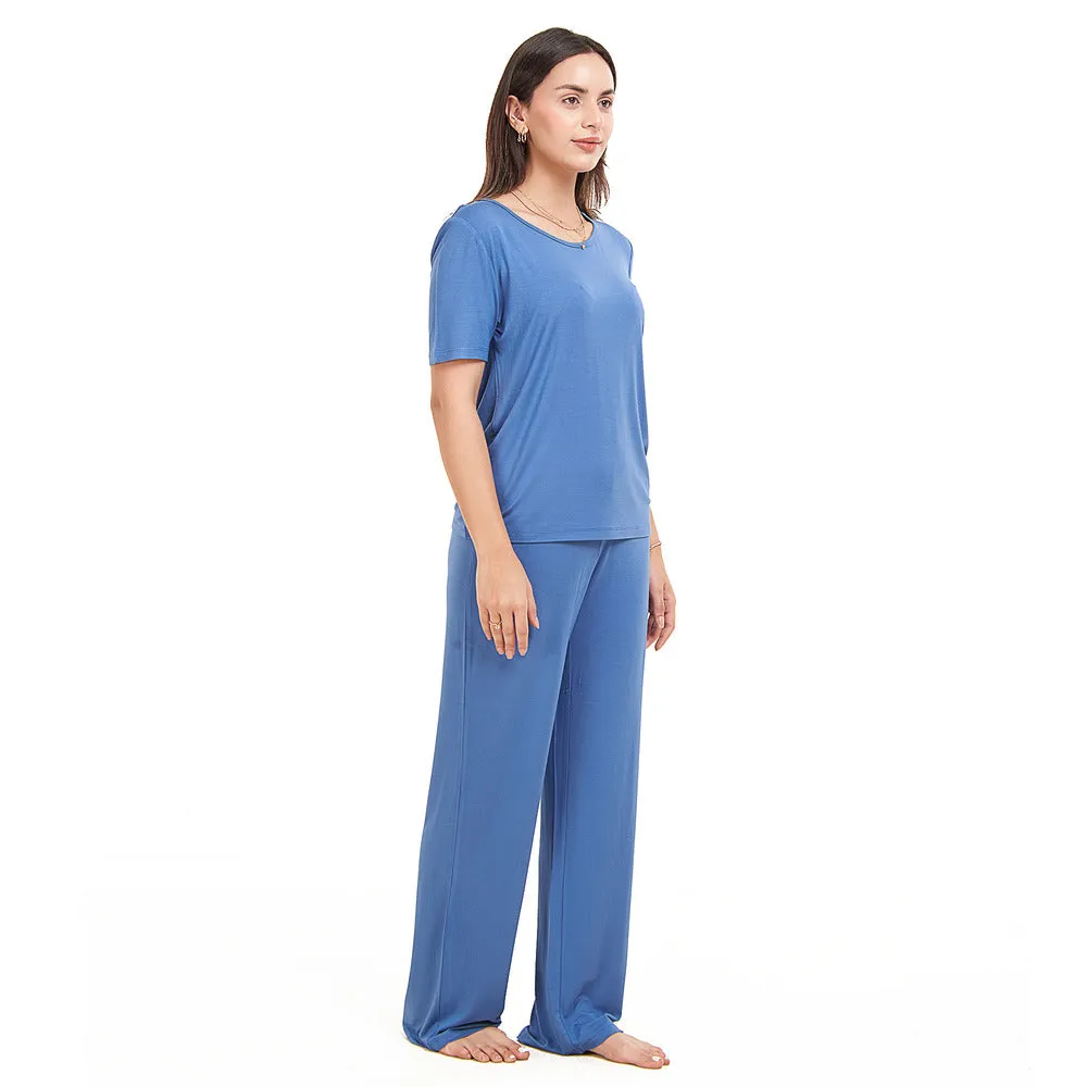 Women summer pajama set Petroleum shirt   Pants