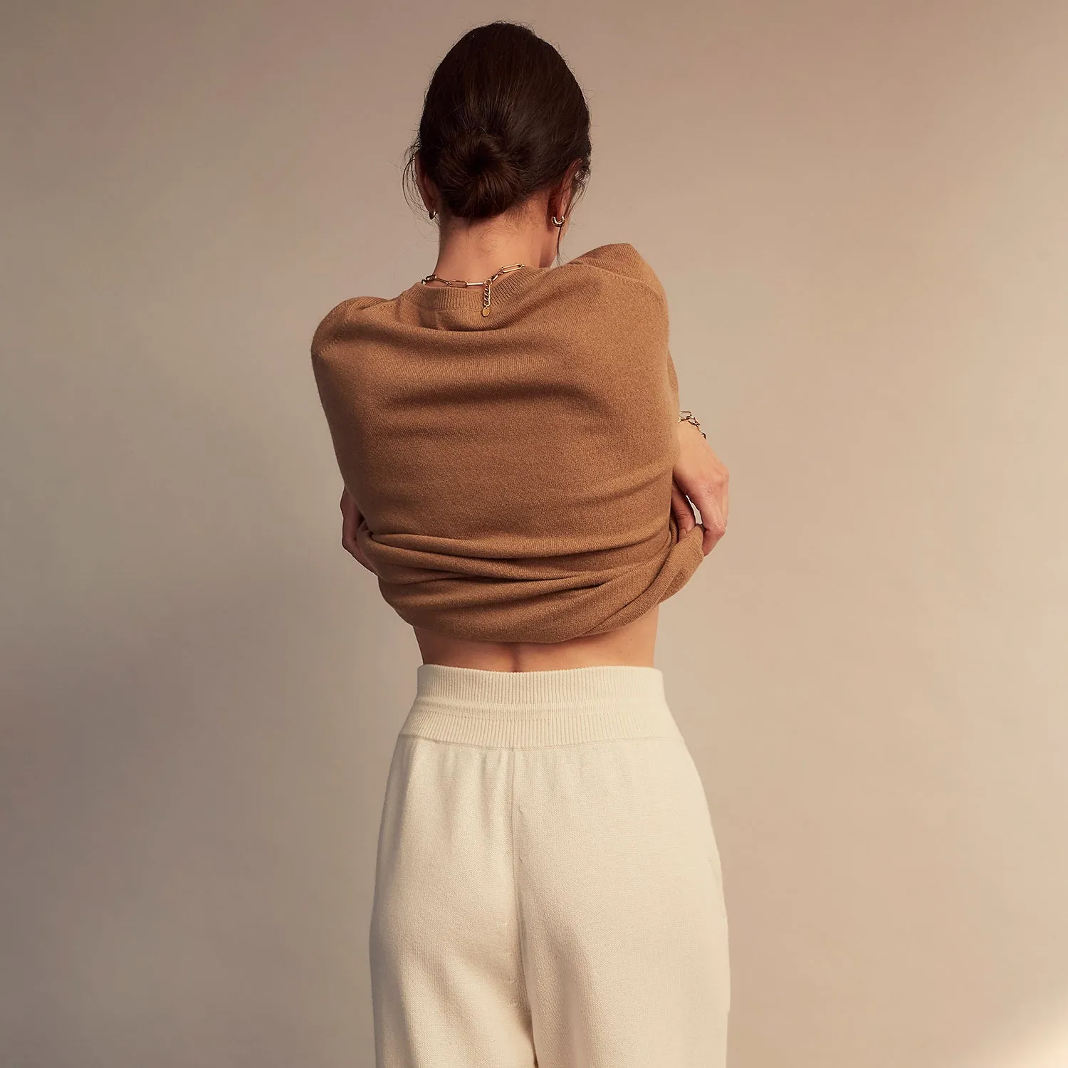 Women's Cream Cashmere Knitted Tabitha Bottoms