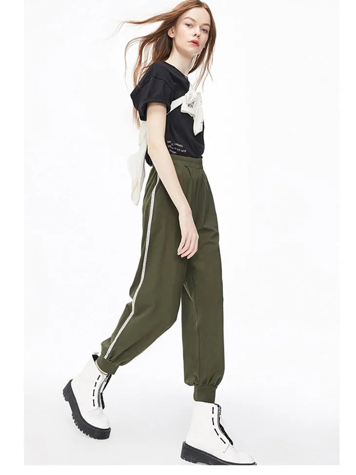 Women's Loose Fit Elasticized Waist Ankle-tied Sweatpants