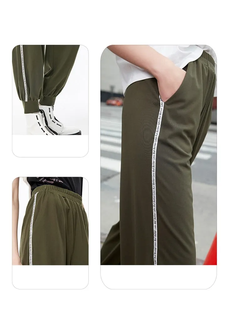 Women's Loose Fit Elasticized Waist Ankle-tied Sweatpants