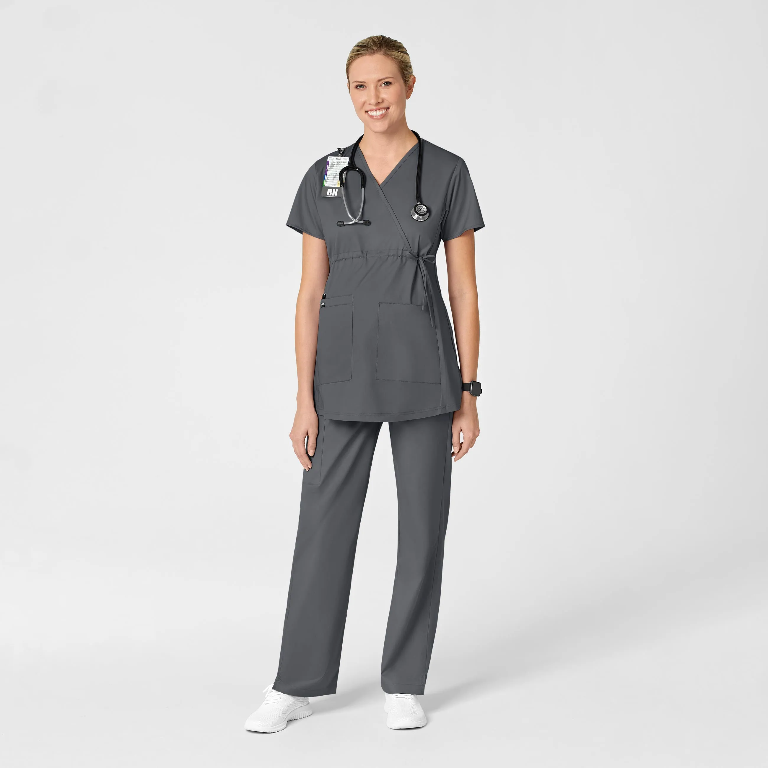 WonderWORK Maternity Cargo Scrub Pant - Pewter