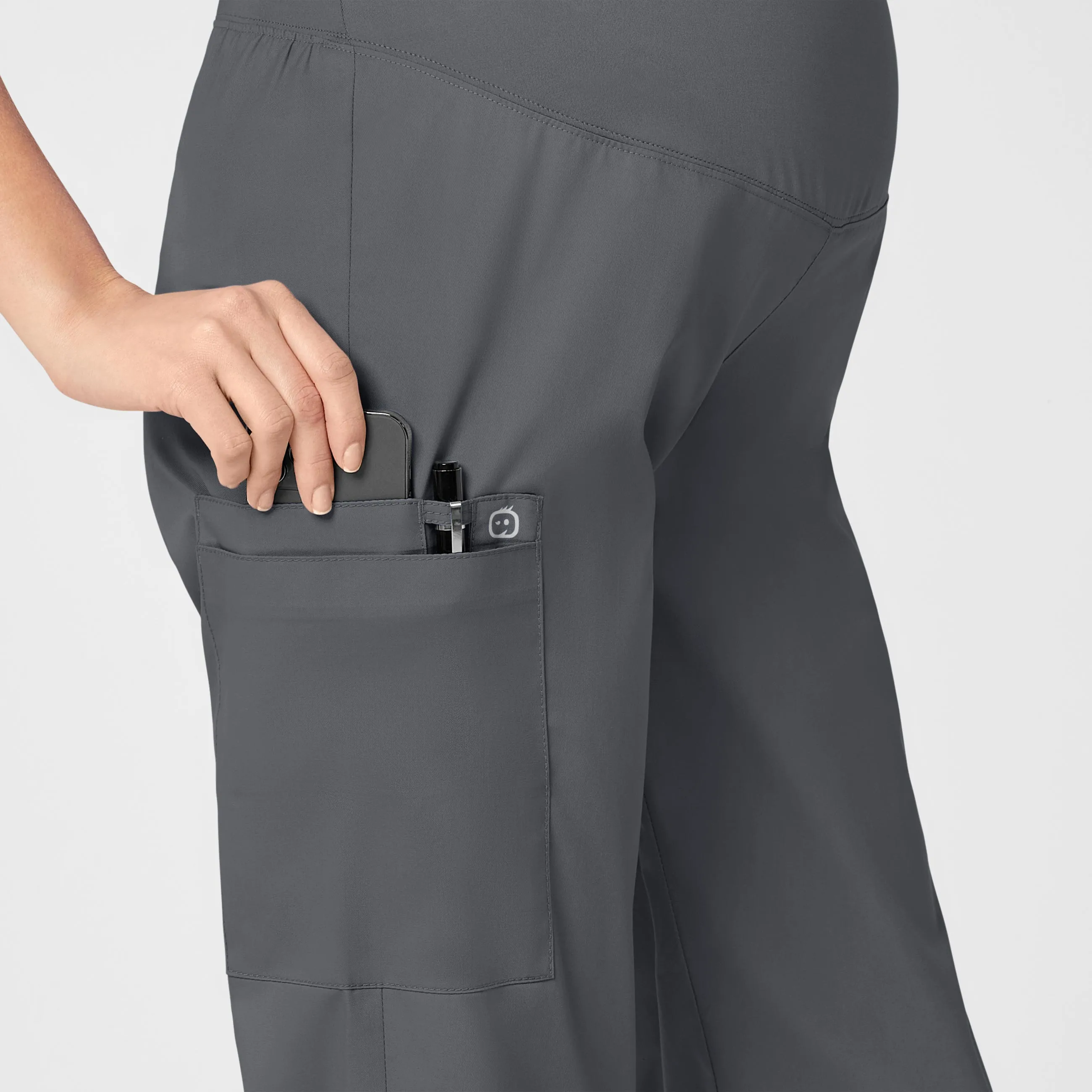 WonderWORK Maternity Cargo Scrub Pant - Pewter