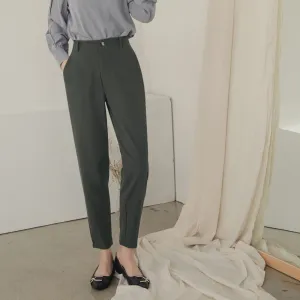 Work Wrinkle Free High Waist Long Straight Leg Pants Trousers