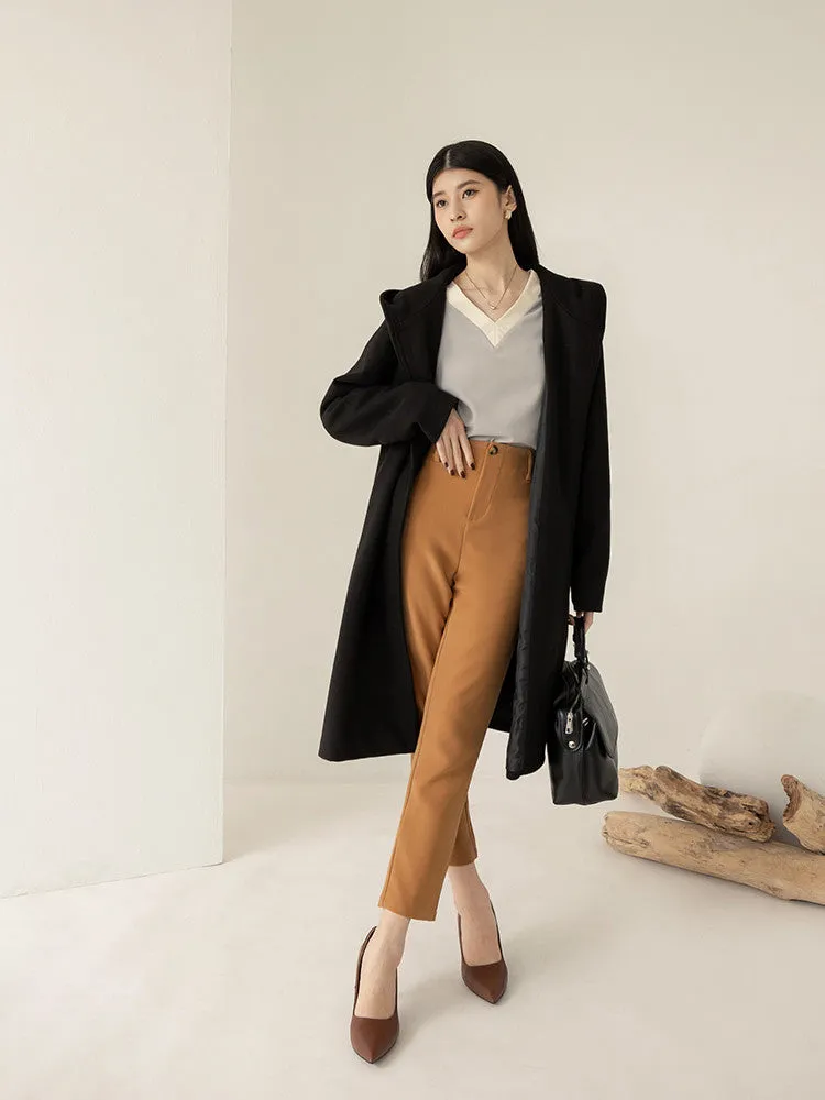 Work Wrinkle Free High Waist Long Straight Leg Pants Trousers