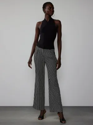 Yarn-Dyed Striped Wide Leg Pant