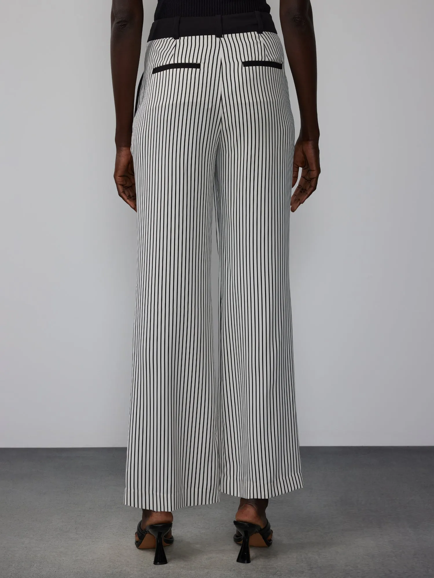 Yarn-Dyed Striped Wide Leg Pant